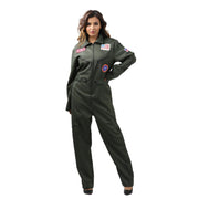 Womens Pilot Flight Suit Costume Jumpsuit Adult Costumes