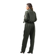 Womens Pilot Flight Suit Costume Jumpsuit Adult Costumes