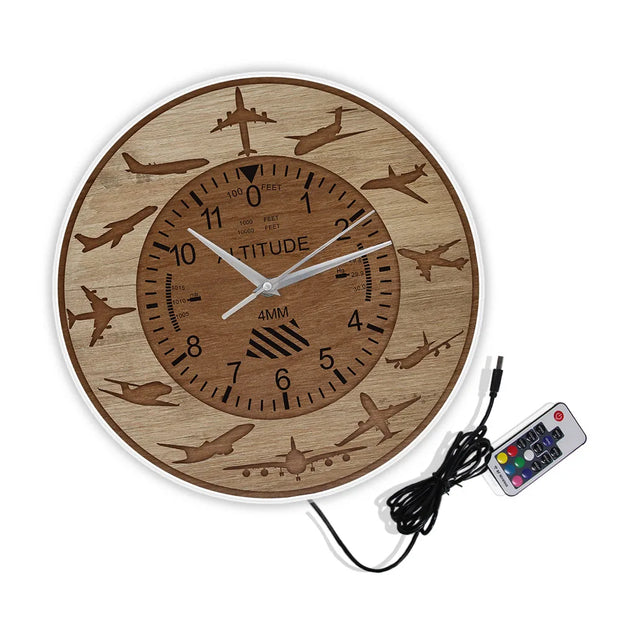 Airplanes Altitude Wall Clock Aircraft Altimeter Sign Decorative Wall Watch Aviation Home Decor Pilot Gift