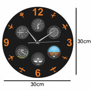 12 Inch Airplane Instrument Wall Clock