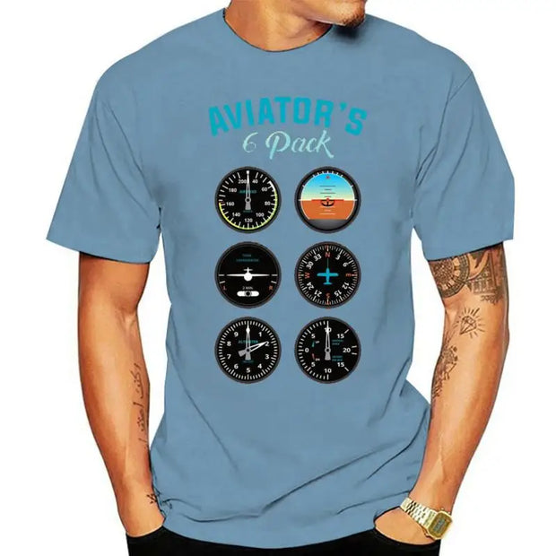 Aviator Six Pack T-shirt For Men Women Plus Size 5XL 6XL Team Tshirt