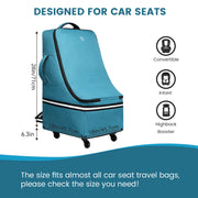 Rolling Car Seat Travel Bag Carseat Cover for Airplane Baby Travel Essentials with 4 Wheels Backpack for Car Seats Adjustable