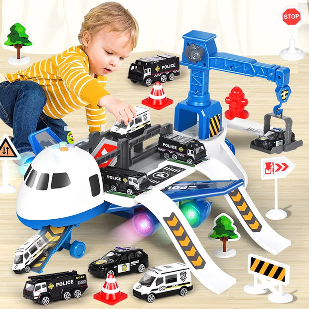 Aircraft Car Plane Model Toys Simulation Track  Container Transport Boy Airliner Toy Car for Kid Gift