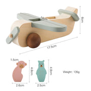 Montessori Beech Wooden Plane Toy