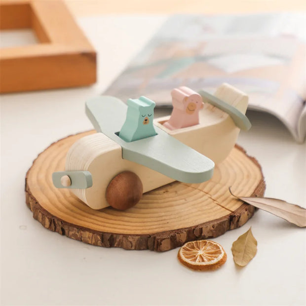 Montessori Beech Wooden Plane Toy