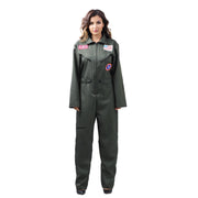 Womens Pilot Flight Suit Costume Jumpsuit Adult Costumes