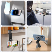 iBudim Magnetic Airplane Phone Holder Travel 360° Rotation Adjustable Hands-Free Cell Phone Stand for iPhone 16 MagSafe Samsung