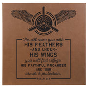 He Will Cover You Leatherette Wall Decor - 10x10 or 14x14