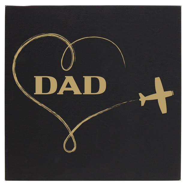 Heart Dad Leatherette Wall Decor - 10x10 or 14x14
