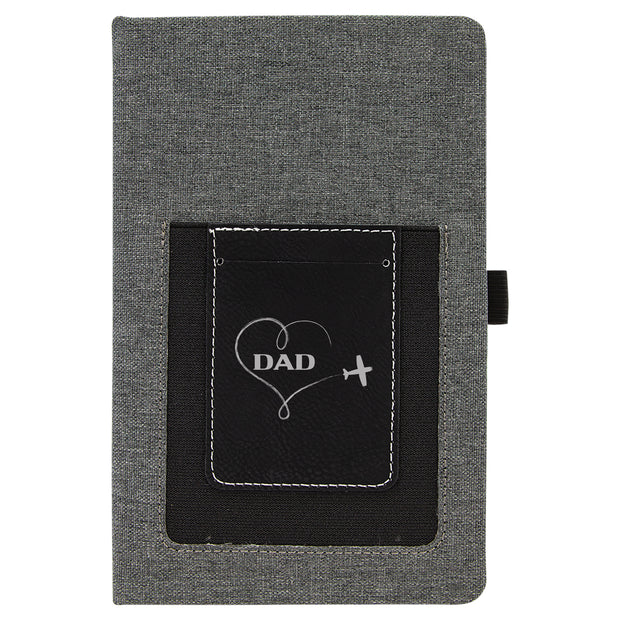 Heart Dad Leatherette Journal with Cell/Card Slot