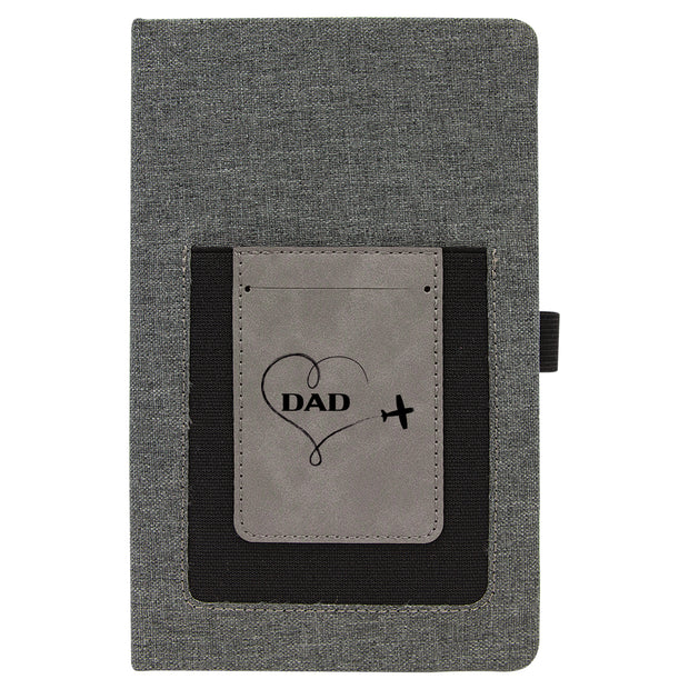 Heart Dad Leatherette Journal with Cell/Card Slot
