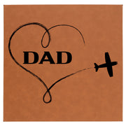 Heart Dad Leatherette Wall Decor - 10x10 or 14x14