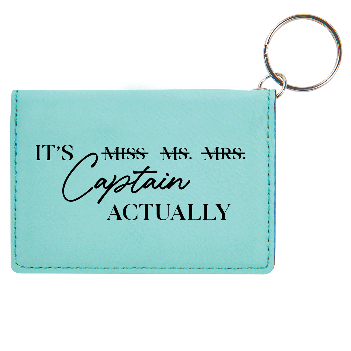 Leatherette Keychain ID Holder