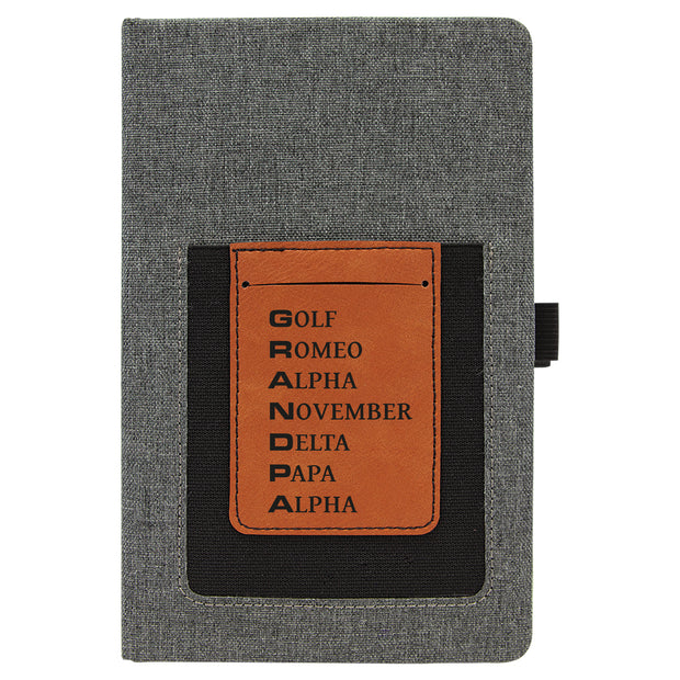 Phonetic Grandpa Leatherette Journal with Cell/Card Slot