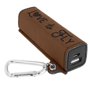 Love to Fly Leatherette 2200 mAh Power Bank with USB Cable