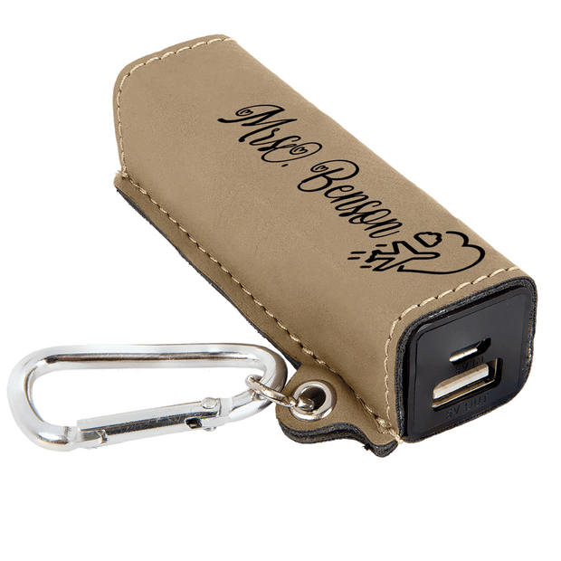 Plane with Heart Customizable Leatherette 2200 mAh Power Bank with USB Cable