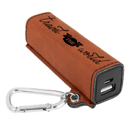 Travel the World Leatherette 2200 mAh Power Bank with USB Cable
