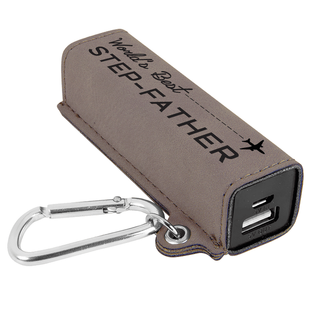 World's Best ...  Customizable Leatherette 2200 mAh Power Bank with USB Cable