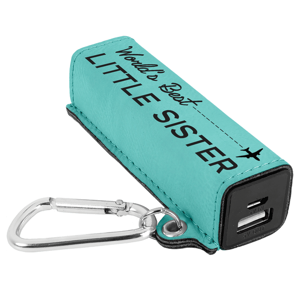 World's Best ...  Customizable Leatherette 2200 mAh Power Bank with USB Cable