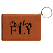 This Girl Can Fly - Leatherette Keychain ID Holder