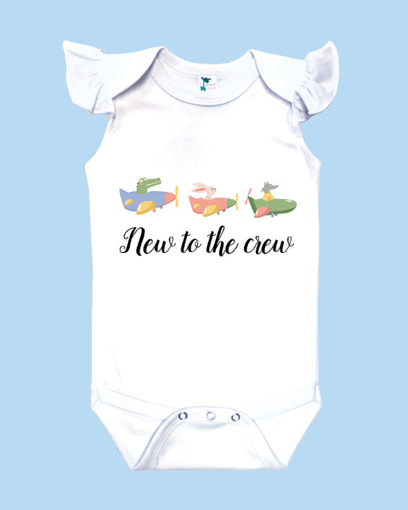 New to the Crew White Flutter Sleeve Onesie