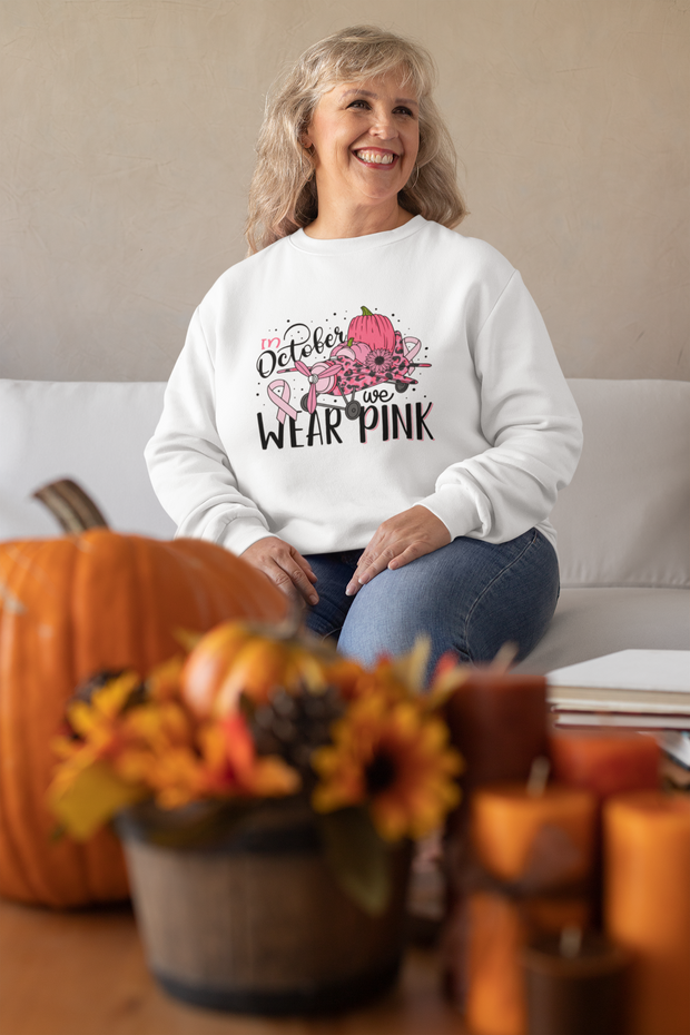 Breast Cancer Awareness Airplane Pumpkins Sweatshirt