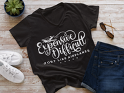 Expensive & Difficult Just Like Airplanes Black V-neck T-shirt